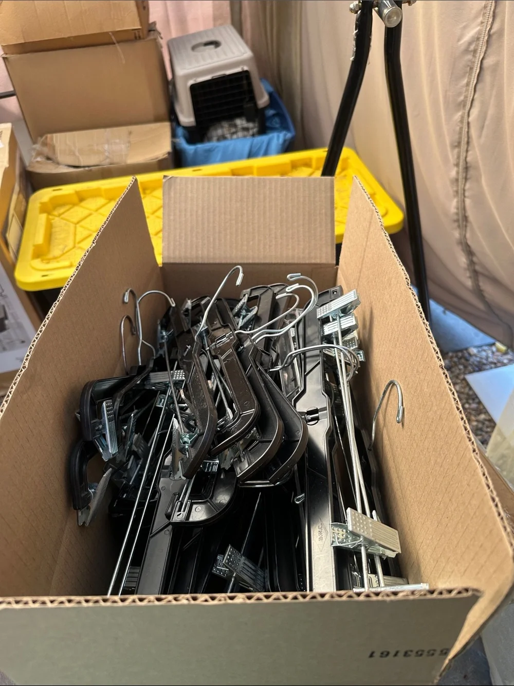 Black Plastic Clothing Hangers with Metal Hooks - Multipack used 50 in the box